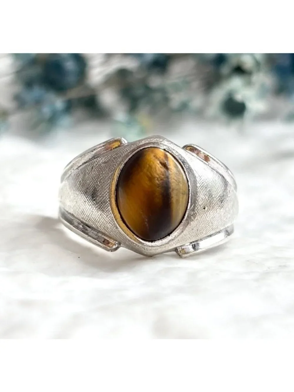 Tiger's Eye Joseph Esposito Southwest Sterling Silver 925 Vintage Ring - sz 7.5